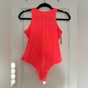 Skims Neon Orange Fits Everybody Mock Neck Bodysuit - NWT